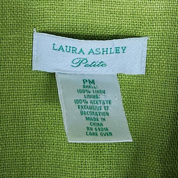 Laura Ashley Linen Blazer Jacket Size Petite M - Picture 6 of 6